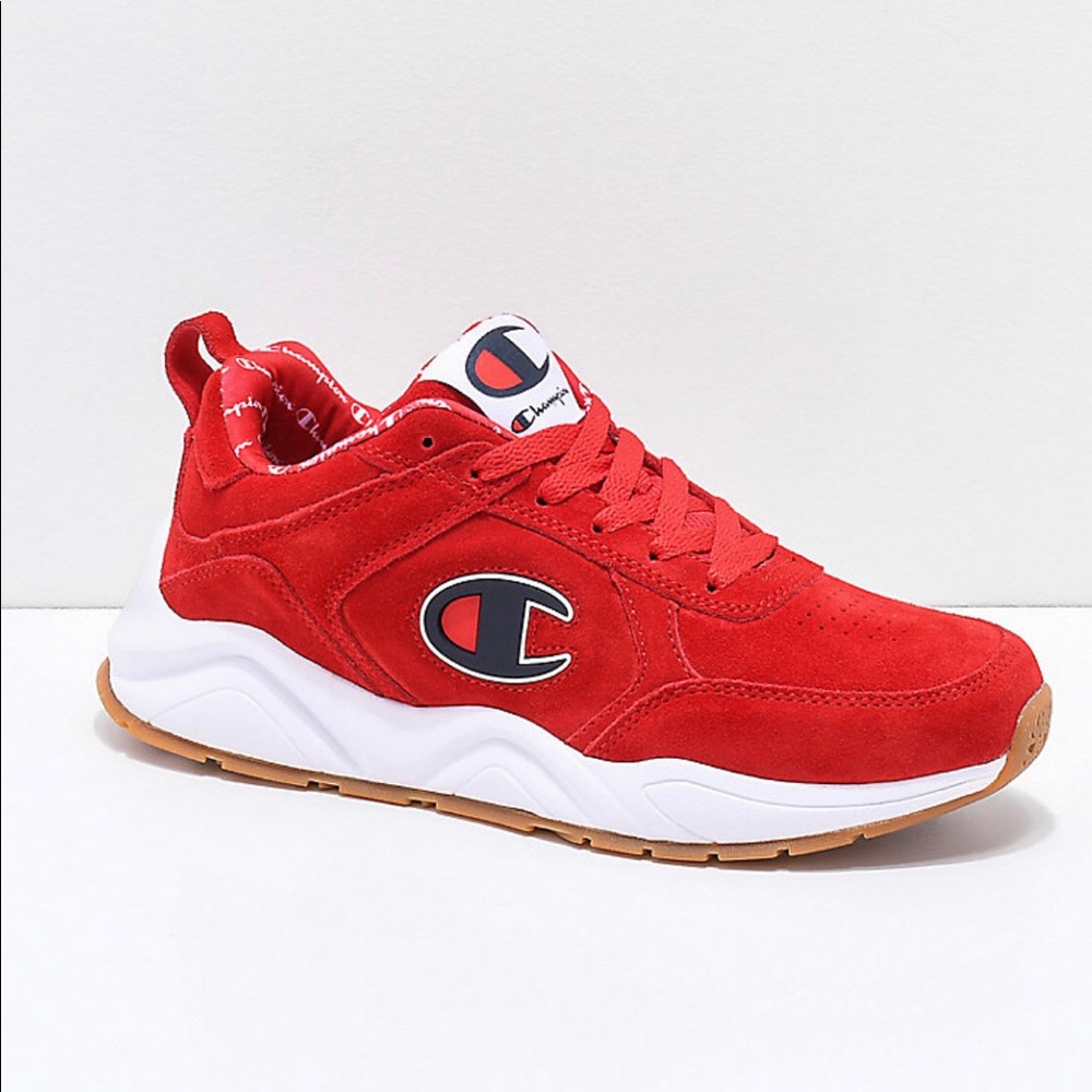 Champion 93 Eighteen Big C Red & White Suede Shows